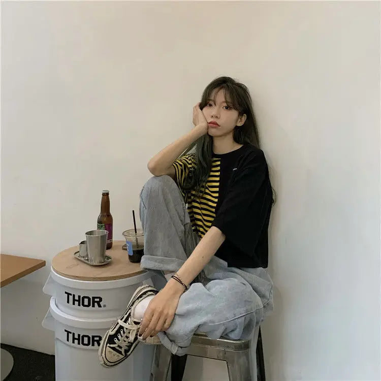 Trapwear Anime panel – Short Sleeved T Shirt Women 2024 New Summer Design White Spl