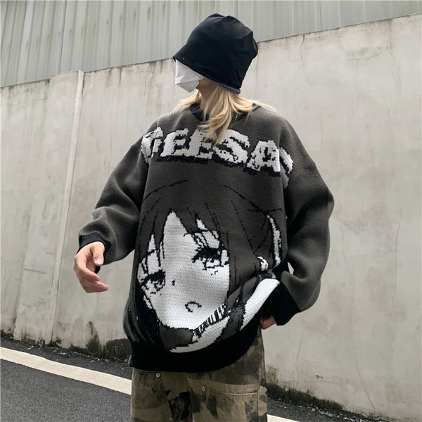 fire graphic sweater, 2025 fashion trend, cozy fashion fit, stylish street outfit, modern aesthetic appeal