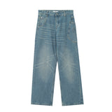fashion loose streetwear denim jeans pants unisex casual side pocket wide legs jean trousers hip hop joggers mens baggy jeans unique joggers style 1763