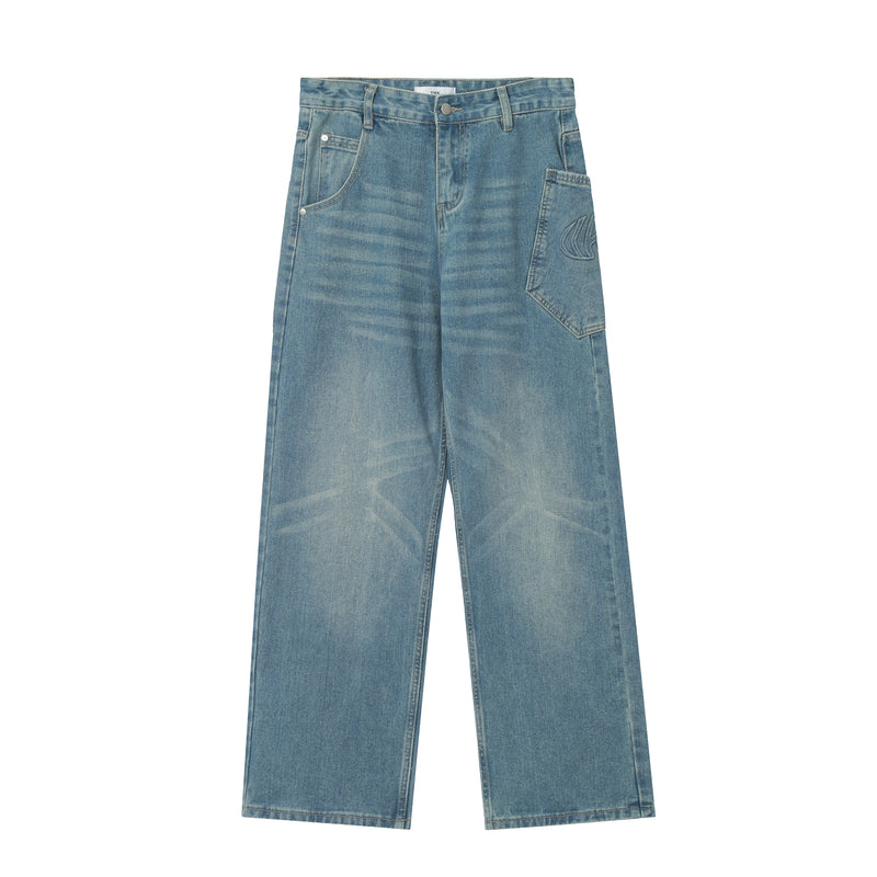 fashion loose streetwear denim jeans pants unisex casual side pocket wide legs jean trousers hip hop joggers mens baggy jeans unique joggers style 1763