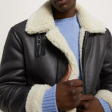 leather varsity coat, fall winter style, men's streetwear fashion, oversized urban jacket, high quality cold-weather coat