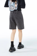 hip hop loose denim shorts pants fashion patchwork stars half pant men summer casual zipper streetwear short joggers men shorts unique joggers style 2823