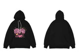 Men Hoodie Streetwear Sweatshirt Hip Hop Heart Letter Print Pullover 2