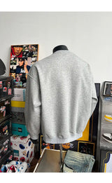Zipper Pullover Sweatshirt Men Women Streetwear Fashion Loose Casual B