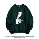 Oversized Loose Printed Sweatshirt Autumn Mens Korean High Quality Top