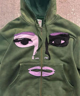Fashionable Cartoon Embroidered Oversized Cardigan Jacket Women Y2K Ha