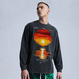 RainbowtouchesWashed Men's Casual Clothing Popular Vintage Style Oversized Vintage Celebrity Cotton High Quality