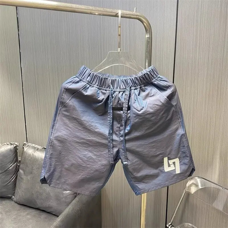 Men's Sports Shorts Summer Korean Graphic Sweatpants High Street Fashion Green Shorts High Quality Beach Quick Drying Shorts New