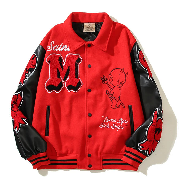Quilted hooded minimalist zip-up graffiti bomber