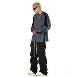 side fold baggy pants men casual elastic waist straight trousers streetwear new fashion drawstring unisex hip hop pants joggers unique joggers style 5119