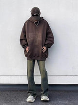 Washed Hoodies Sweatshirts Man Bleached Loose Oversize Casual Autumn W