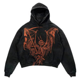 Y2K Skull Print Hoodie Streetwear Harajuku Oversized Skull Vintage Cou