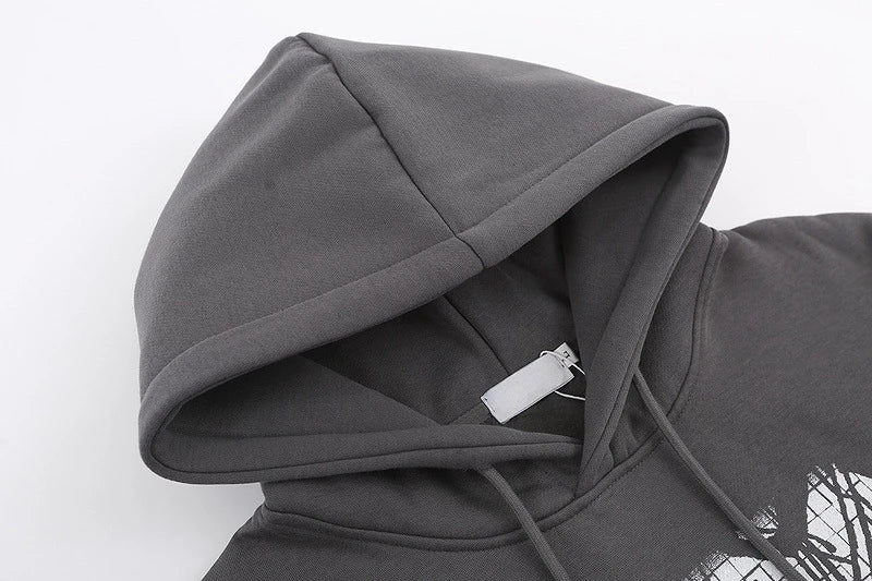 vaporwave vintage anime featuring 2023 retro streetwear harajuku hoodie sweatshirt skull graphic cotton hoodies mens hip hop punk thick hooded pullover unisex