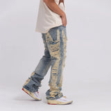 distressed skinny flared jean for mens big washed destroyed ripped denim jeans hip hop street wear blue biker jean pant women denim street jeans