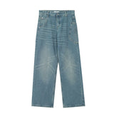 fashion loose streetwear denim jeans pants unisex casual side pocket wide legs jean trousers hip hop joggers mens baggy jeans unique joggers style 1762