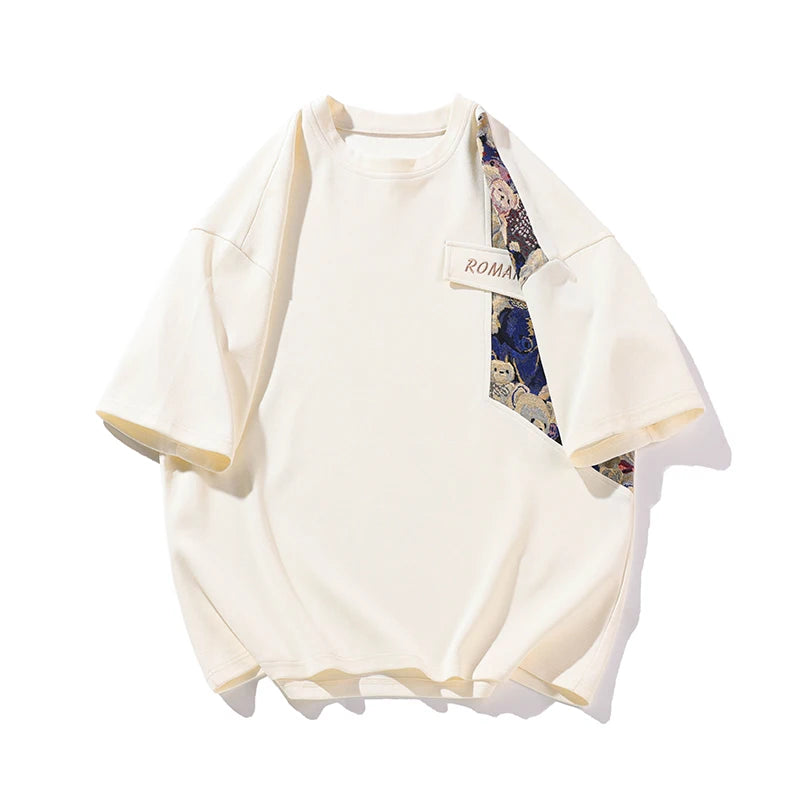 Embroidered Set Summer Fashion Short Sleeve Shorts Fake Pocket  Street Clothes