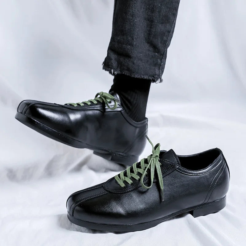 Vintage Casual Leather Shoes Men Women Streetwear Fashion Lightweight Commute Business Leather Derby Shoes