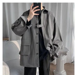 Original shirt men long-sleeved Korean style trendy loose handsome work shirt ins trendy brand spring and autumn jacket Y2K top