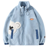 rainbowtouches mens jackets high street fashion cashmere coat autumn and winter loose printing plush for warmth unisex grey s - variant style 977f24 for streetwear fashion