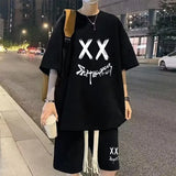 Cyberpunk Vintage print – Summer Man Tracksuit Korean Fashion Streetwear Hip Hop Rock