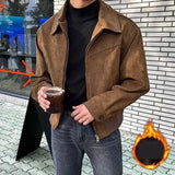 leather varsity coat, fall winter style, men's streetwear fashion, oversized urban jacket, high quality cold-weather coat