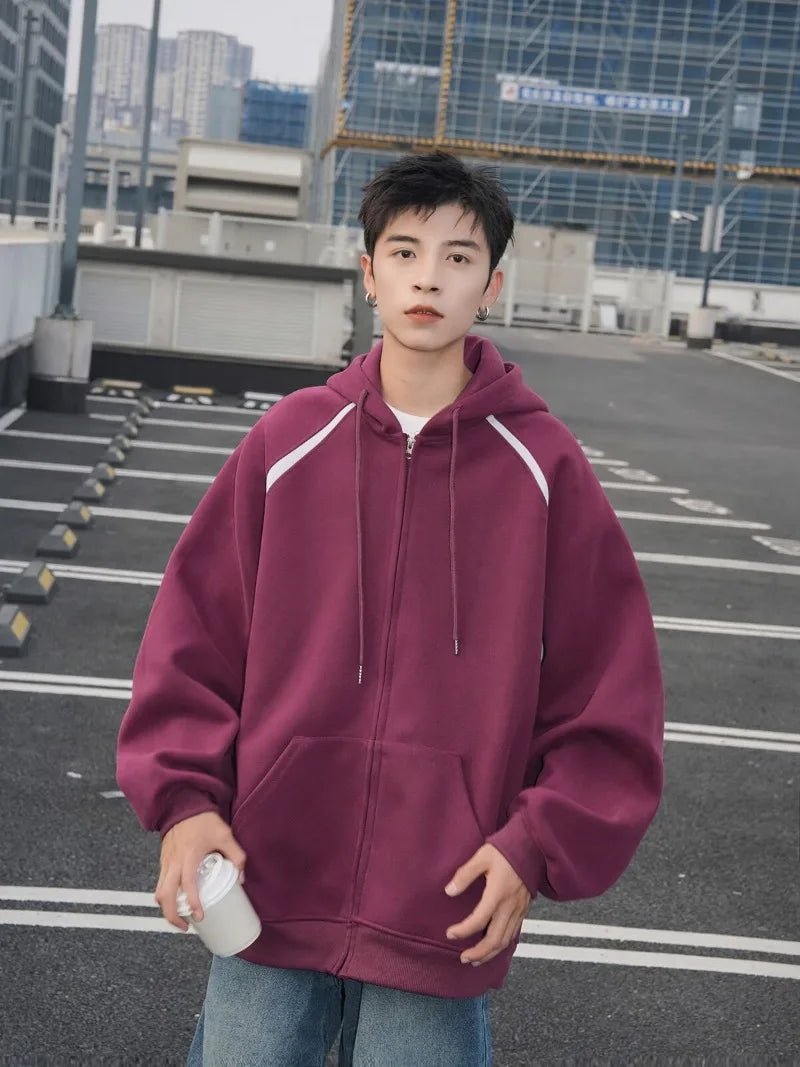 Heavy Weight American Hoodie Mens Spring Autumn 2024 Color Blocking Lo