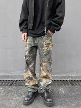 european and american tree grain camouflage jeans mens slim fitting splashing ink trendy hip hop tapered denim pants camou jeans unique jeans style 1419