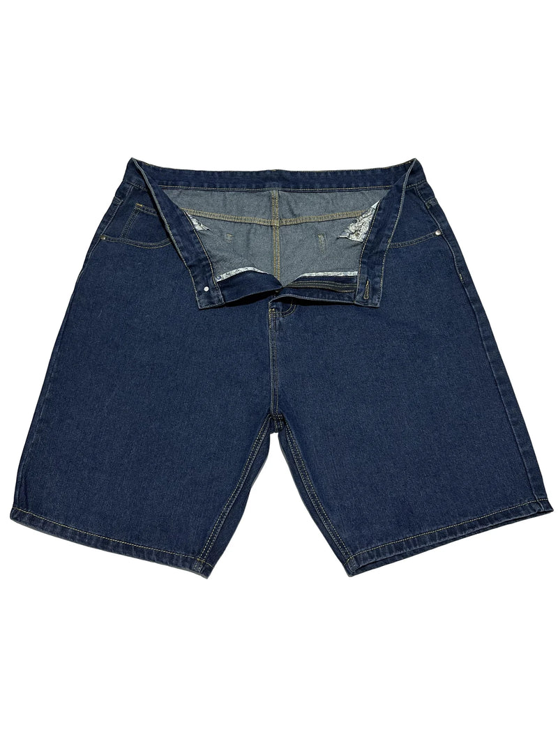 mens plus size denim jeans shorts casual high street straight jeans hip hop streetwear basic short joggers pants men clothing unique joggers style 4095