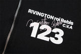 24ss RR123 Brand Fashion Letter Print Black Cotton Cardigan Hooded Sweatshirt High-Street Casual Zipper Hoodie For Winter