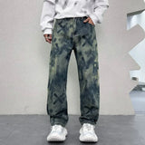 men loose casual american high street hip hop vibe printed denim baggy jeans pants man streetwear ripped jeans trousers urban skinny jeans