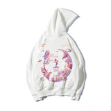 High Street Graffiti Graphic Hoodie Mens Loose Fleece Hoodies Harajuku
