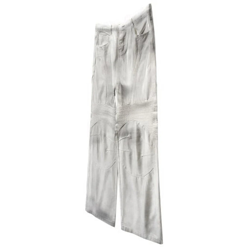 hi street dirty tie dye baggy jeans men pleated loose white straight jeans trousers luxury designer oversized denim pants unique jeans style 532
