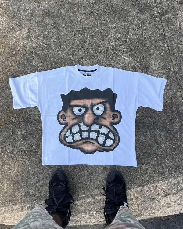Sadcore Vintage print – Harajuku Cotton Shirt Oversized T Shirt New Gothic Cartoon H