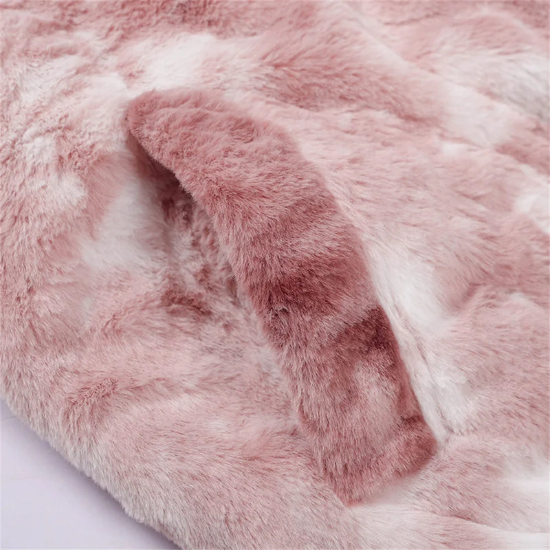 Abcvan Snaki 2023 New High Quality Tie Dyed Rabbit Hair Cotton Coat Men's and Women's Coat