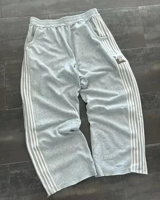 hip hop retro side stripes graphic baggy jeans casual streetwear sweatpants y2k pants gothic womens mens trousers unique joggers style 4435