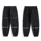 mens side pockets cargo pants elastic waist trousers streetwear hip hop loose fit ankle drawstring military sweatpants joggers unique joggers style 4673