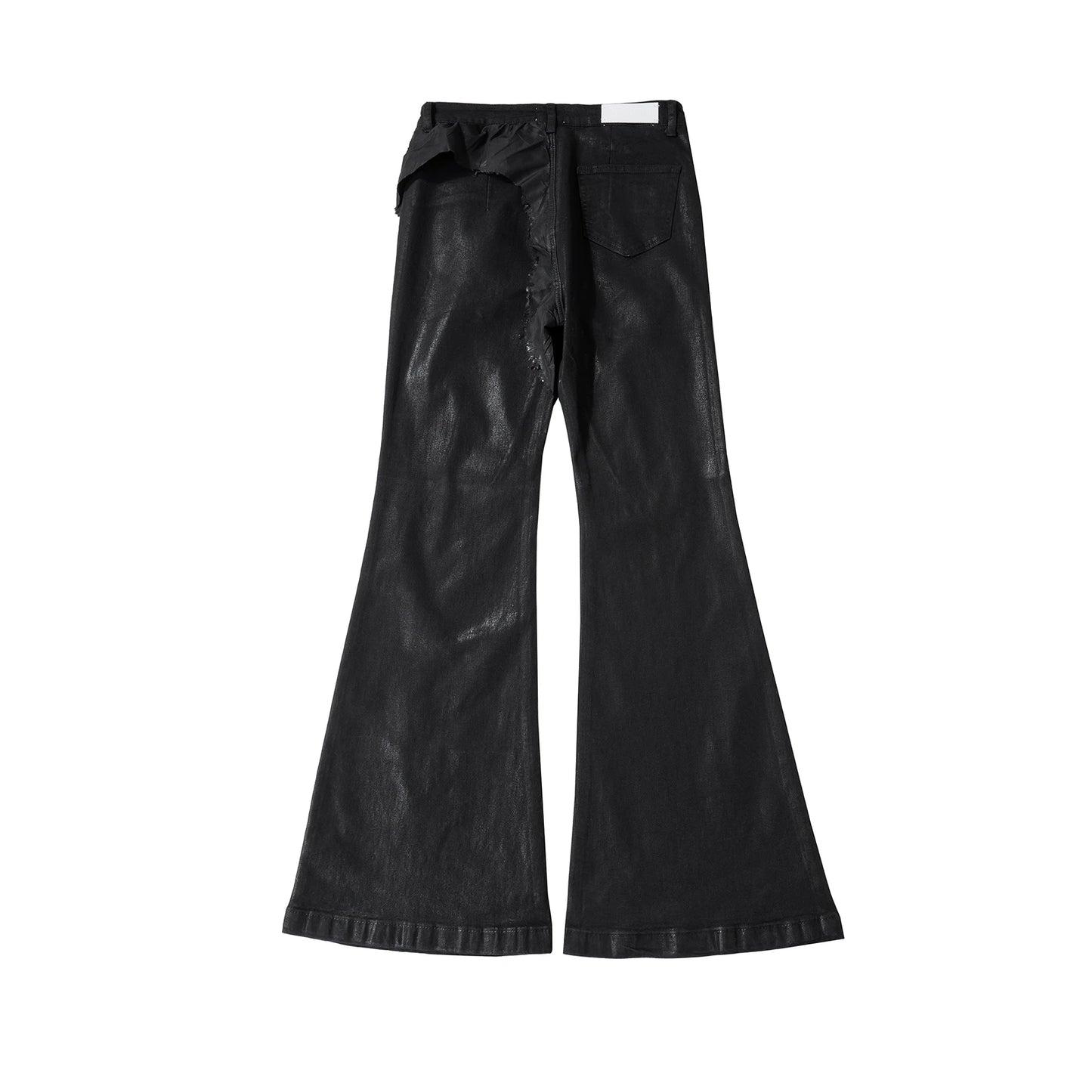 y2k streetwear wax leather strecth jeans for men and women ropa hombre baggy flare pants oversized straight denim trousers 1 vintage washed jeans