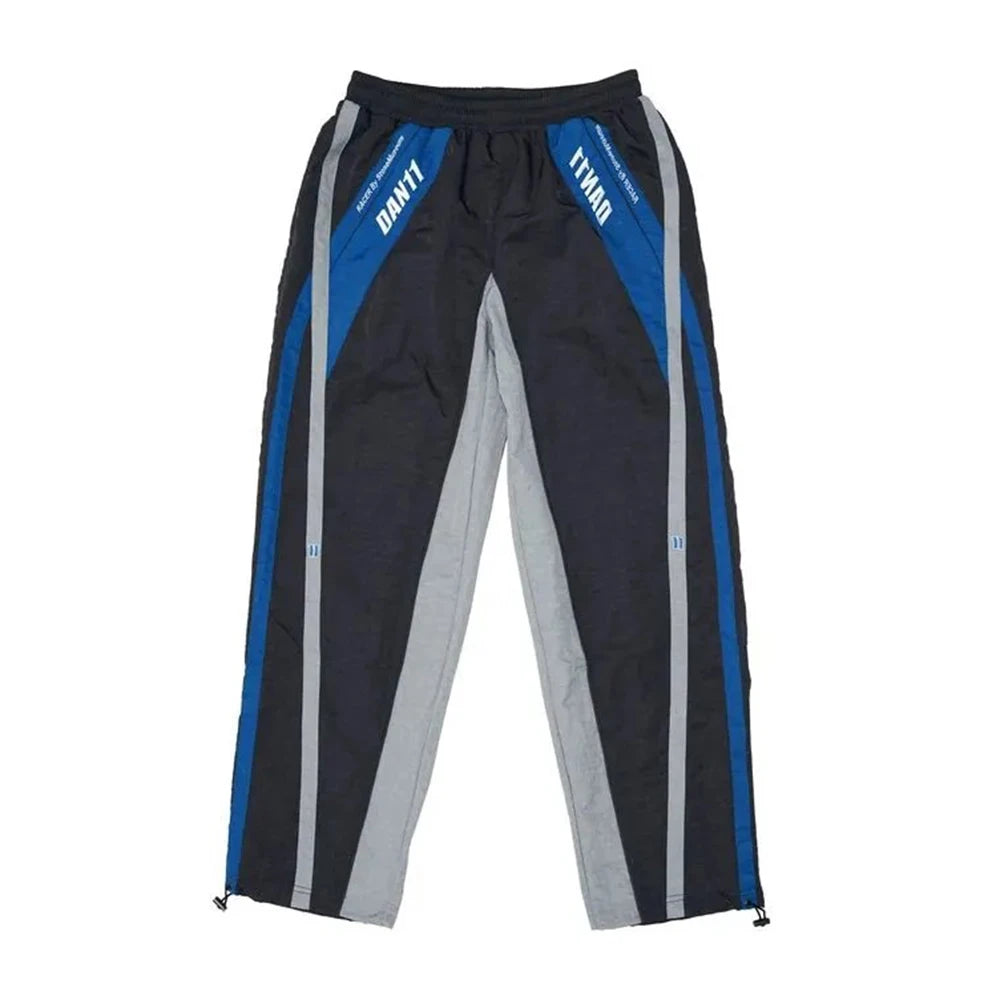 mens trousers racer biker drawstring leggings autumn fashion streetwear versatile trend embroidered pants mens clothing 2024 unique default style 195