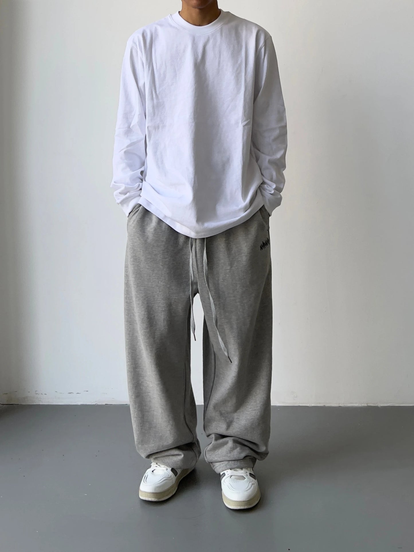 hip hop straight pants spliced button jean elastic waist pants loose trousers unisex casual drewstring sportwear pants joggers unique joggers style 155
