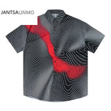 2023 Summer New High Street Fashion Tie-dye Hip-hop Loose Short-sleeved Shirt Men Shirt Short-sleeved Boutique Clothing