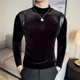 Trapwear Graphic tee – Turtleneck Stretch Slim Fit T Shirt Men Long Sleeve Thicken