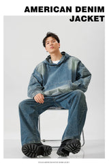 Vintage Sweatshirt Mens Hooded Pullover Hoody Fashion Oversized Hip Ho