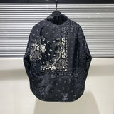 2023 Early Winter Shirt Lightweight Down Jacket Coat Trendy Fashion Luminous Cashew Flower Printed Men's Shirt