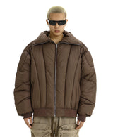 Mens Jacket Winter Parkas Streetwear Thicken Warm Solid Color Zipper Cotton Padded Bomber Jackets Harajuku Fashion Casual Coats
