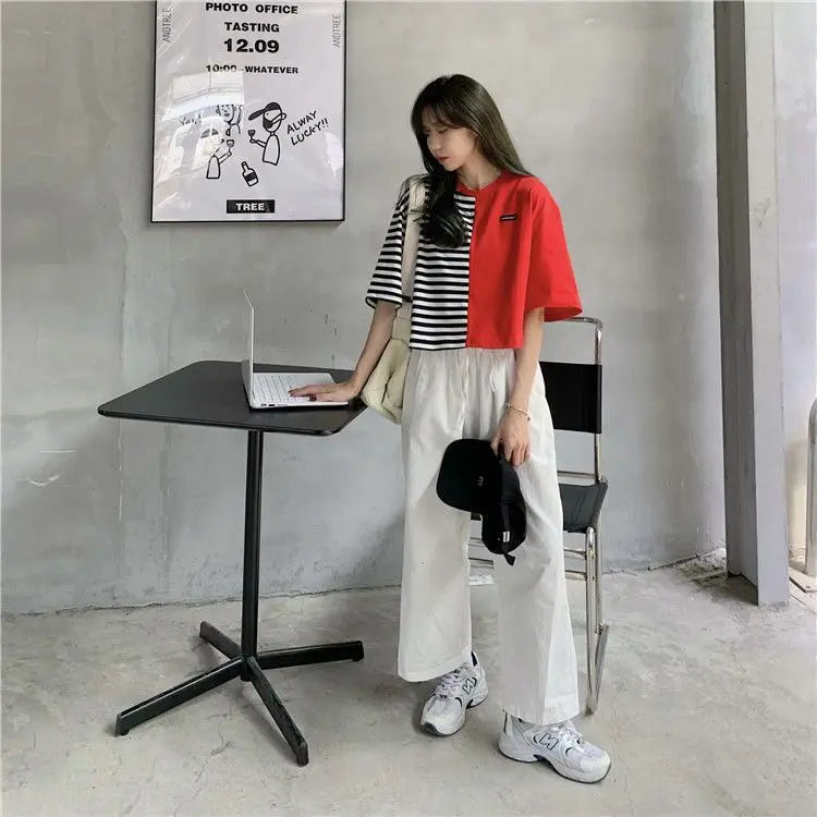 Trapwear Anime panel – Short Sleeved T Shirt Women 2024 New Summer Design White Spl