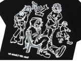 Skatercore Aesthetic print tee – 2023 Harajuku Cartoon Girl Cat Japanese Kanji Graphic T Shir