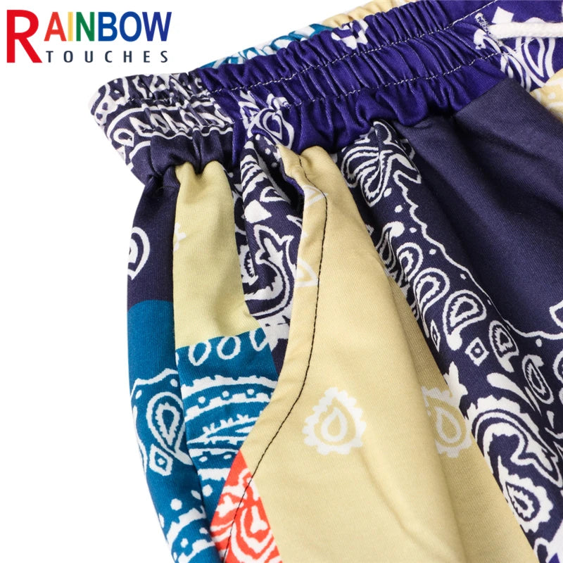 rainbowtouches 2022 brand mens casual pants high street bandana printing loose straight men hawaii fashion mens trousers unisex clean everyday pants