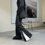 flare pants men vintage fashion casual bell bottom trousers male streetwear net celebrity long pants stage costume menswear bottoms