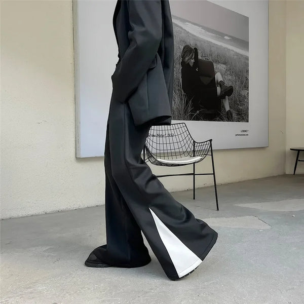flare pants men vintage fashion casual bell bottom trousers male streetwear net celebrity long pants stage costume menswear bottoms