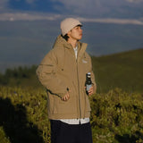 Outdoor Multi Pocket Thicken Man Jacket Winter Retro Warm Camping Cotton-padded Clothes Casual Print Loose Hooded Fashion Coat
